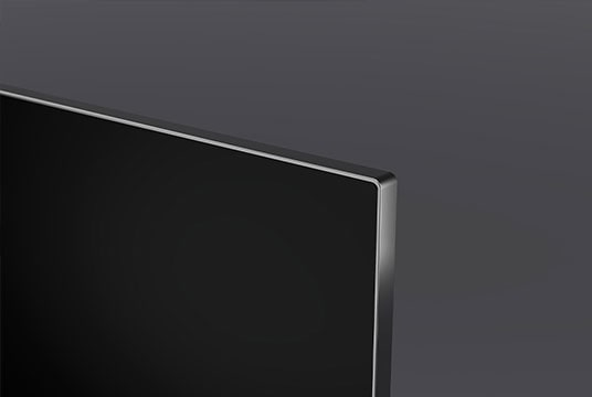 Side-view image of the LG SIGNATURE OLED 8K, showing the base and screen to emphasize the TV's ultra-slim design.