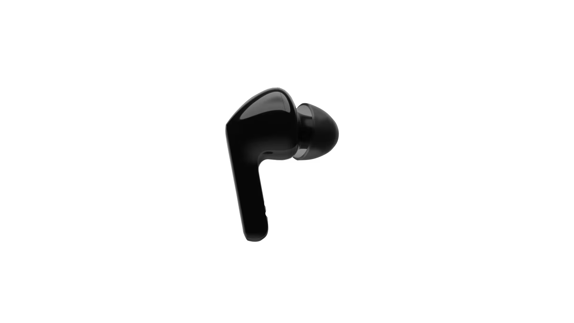 A side view of an earbud