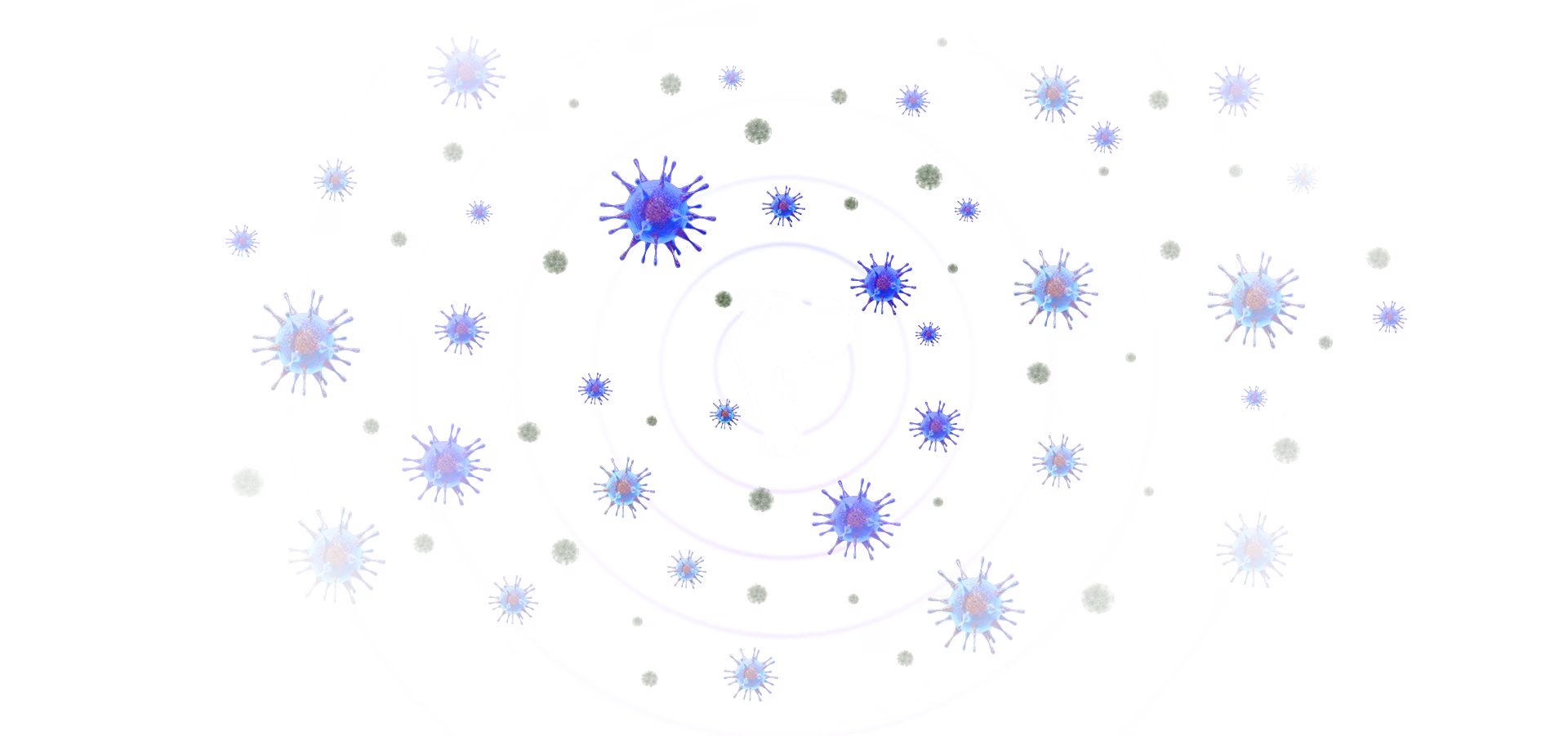 Los gráficos de bacterias van aumentando alrededor de un audífono.