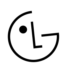 Uśmiechnięte logo LG.