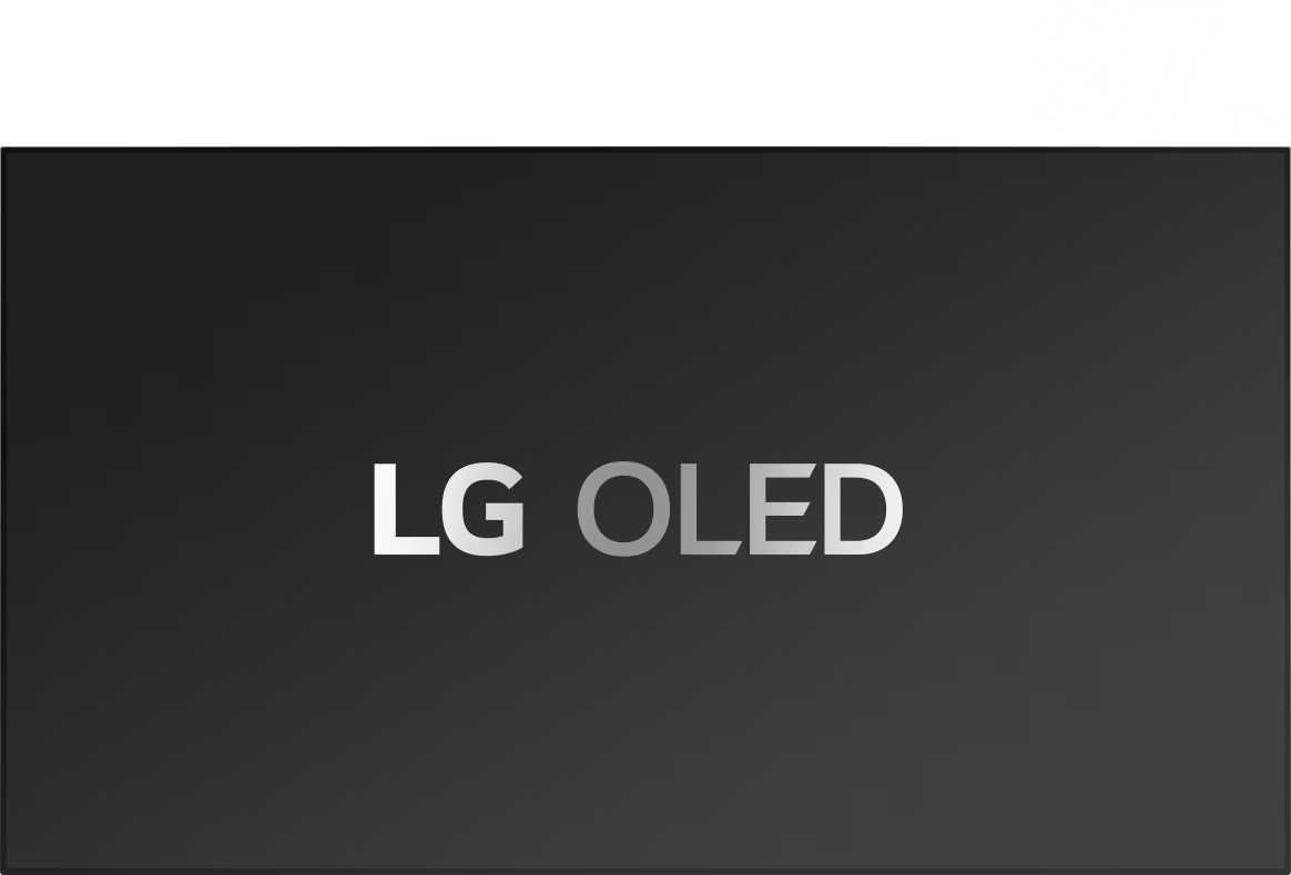LG OLED'in her boyutu, en küçüğünden en büyüğüne kadar ekran boyutunda görünür.