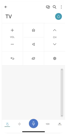 Màn hình ứng dụng hiển thị chức năng Tivi của ứng dụng LG ThinQ.
