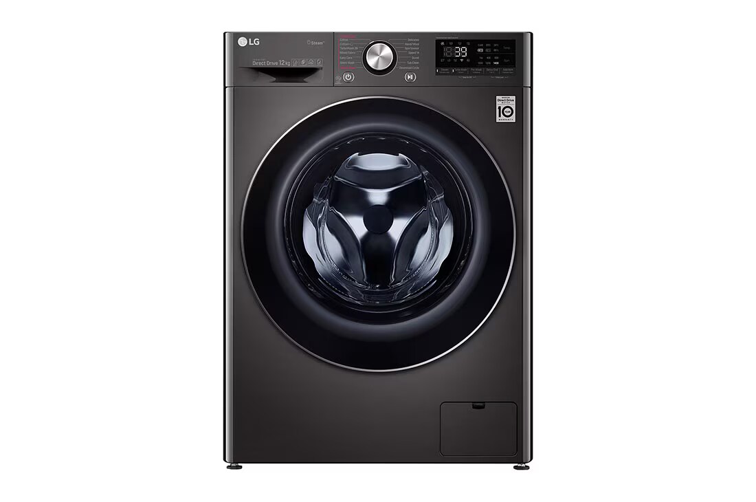 12kg Black Steel Front Load Washing Machine - F4V9BWP2E