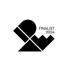 โลโก้ IDEA พร้อมข้อความ 'Finalist 2024' ซึ่งแสดงถึงรางวัลการออกแบบ
