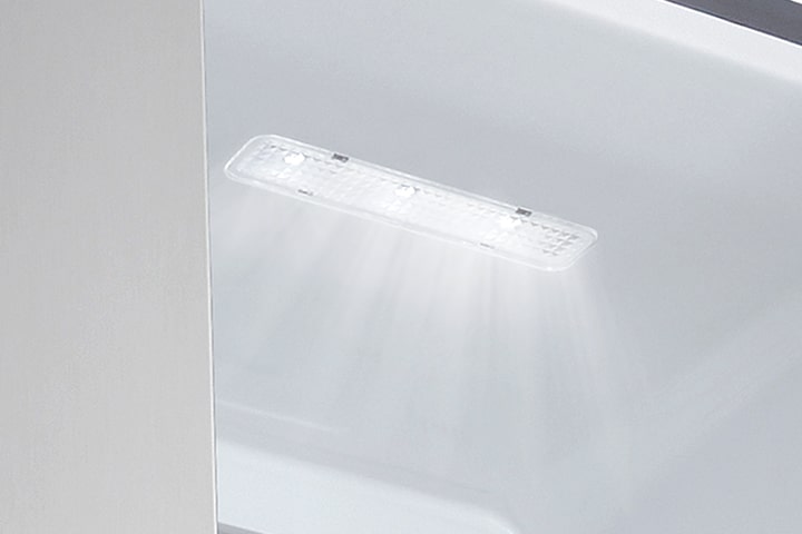 Refrigerator internal LED light highlighted