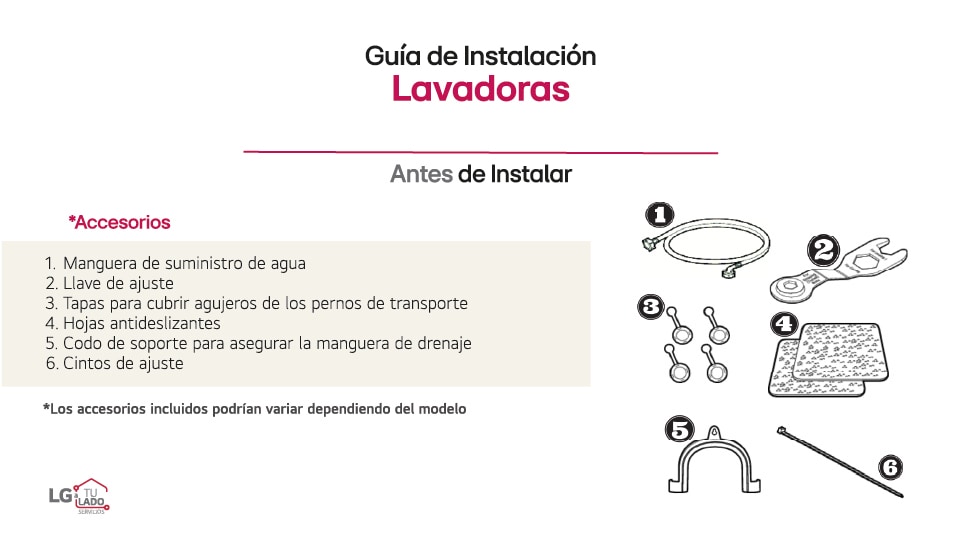 Guía de instalación lavadora