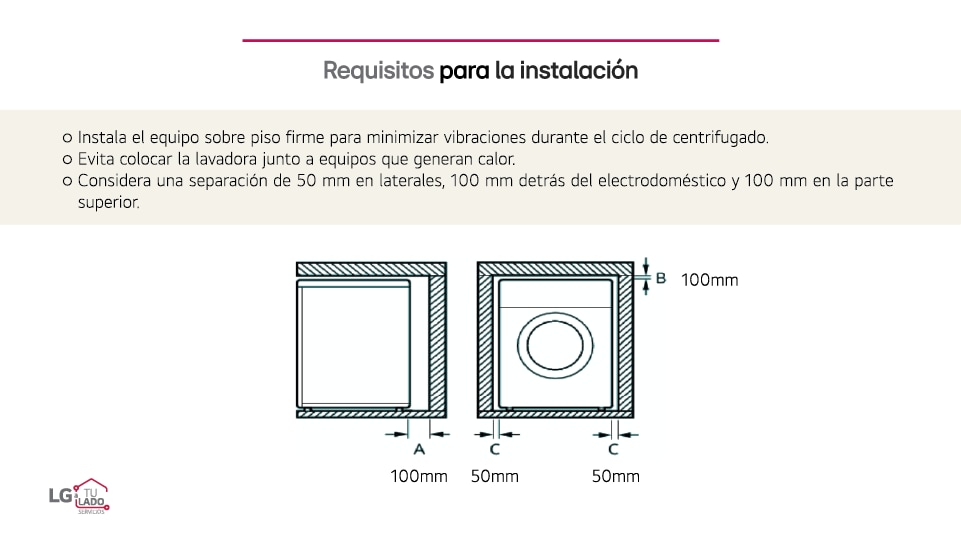 Guía de instalación lavadora