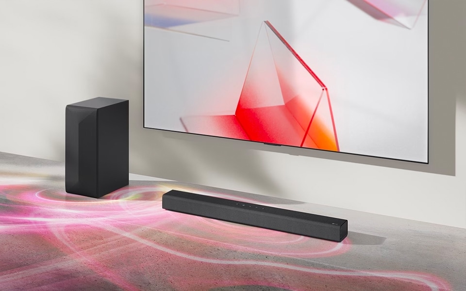 Soundbar a subwoofer zlepšují zvuk televizoru