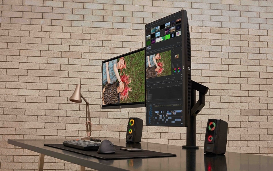 LG Dualup, LG vertikaler Monitor, LG vertikale Monitoreinrichtung