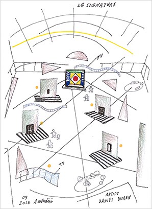 LG SIGNATURE ARTWEEK 2018 – Grundrissplan von Alessandro Mendini.