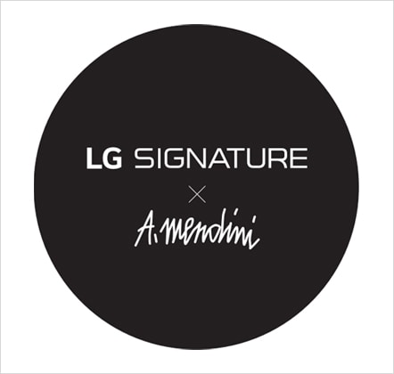 Das Logo, das als Symbol für die Zusammenarbeit zwischen LG SIGNATURE und Alessandro Mendini steht.