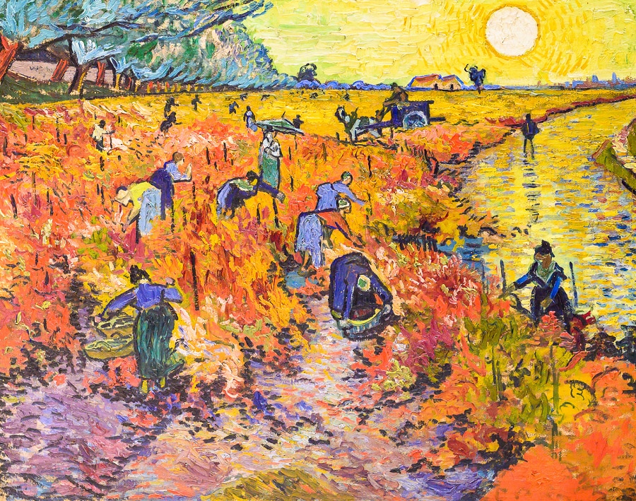Ein Bild von Die roten Weinberge bei Arles.