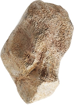 Ovale Form aus braunem Stein.