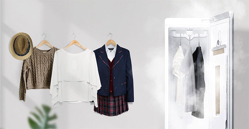 Billede af LG Styler og tøj, der viser TrueSteam™-teknologi