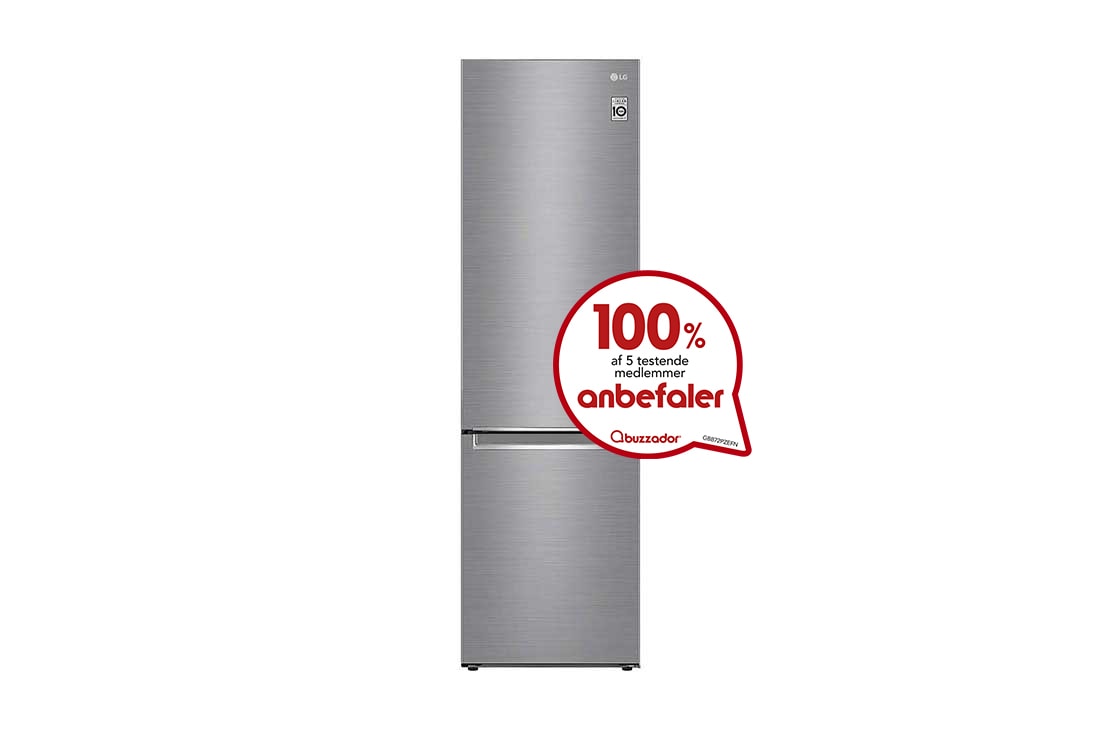 LG 2.03M 384L Kølefryseskab(Shiny Steel) - Energiklasse D, Door Cooling™ , GBB72PZEFN