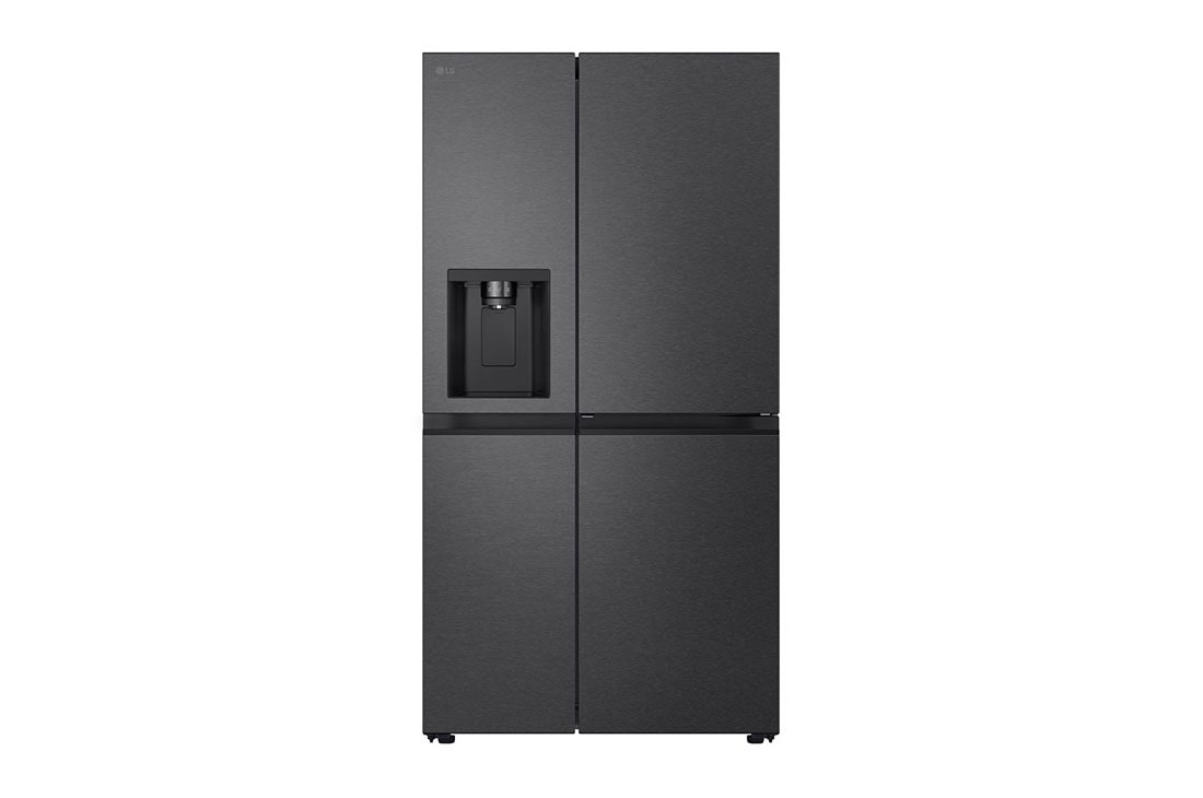 LG 641L Door in Door™ Side by Side (Matte Black), Energiklasse E, Vand-/isdispenser uden vandtilkobling, Smart Diagnosis™ , Front, GSJC41EPPE