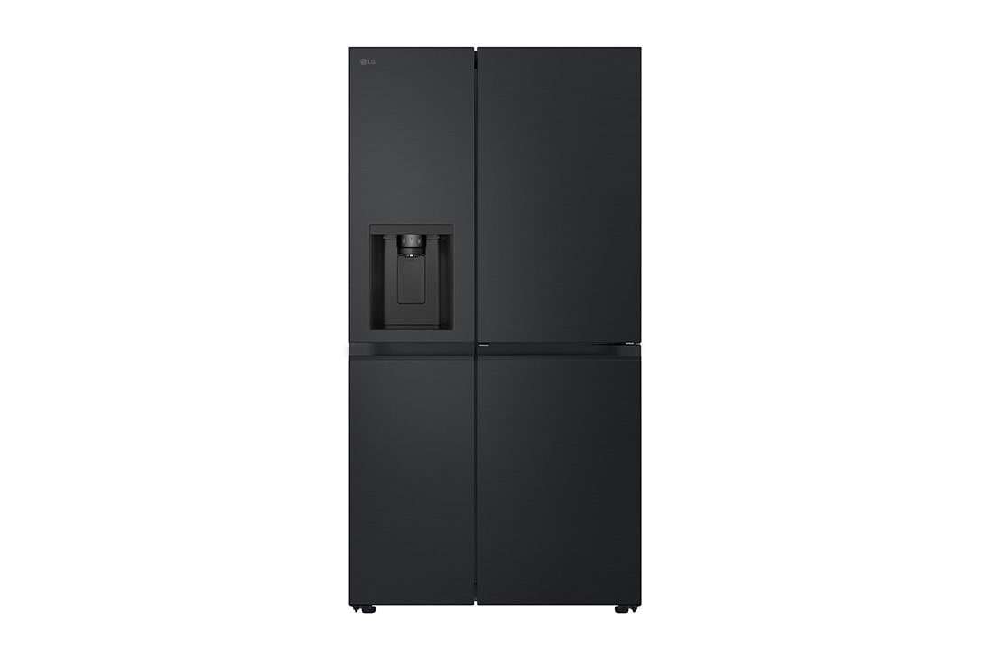 LG 638L Door in Door™ Side by Side (Matte Black), Energiklasse E, Vand-/isdispenser med vandtilkobling, Smart Diagnosis™ , Front, GSJC40EPPE