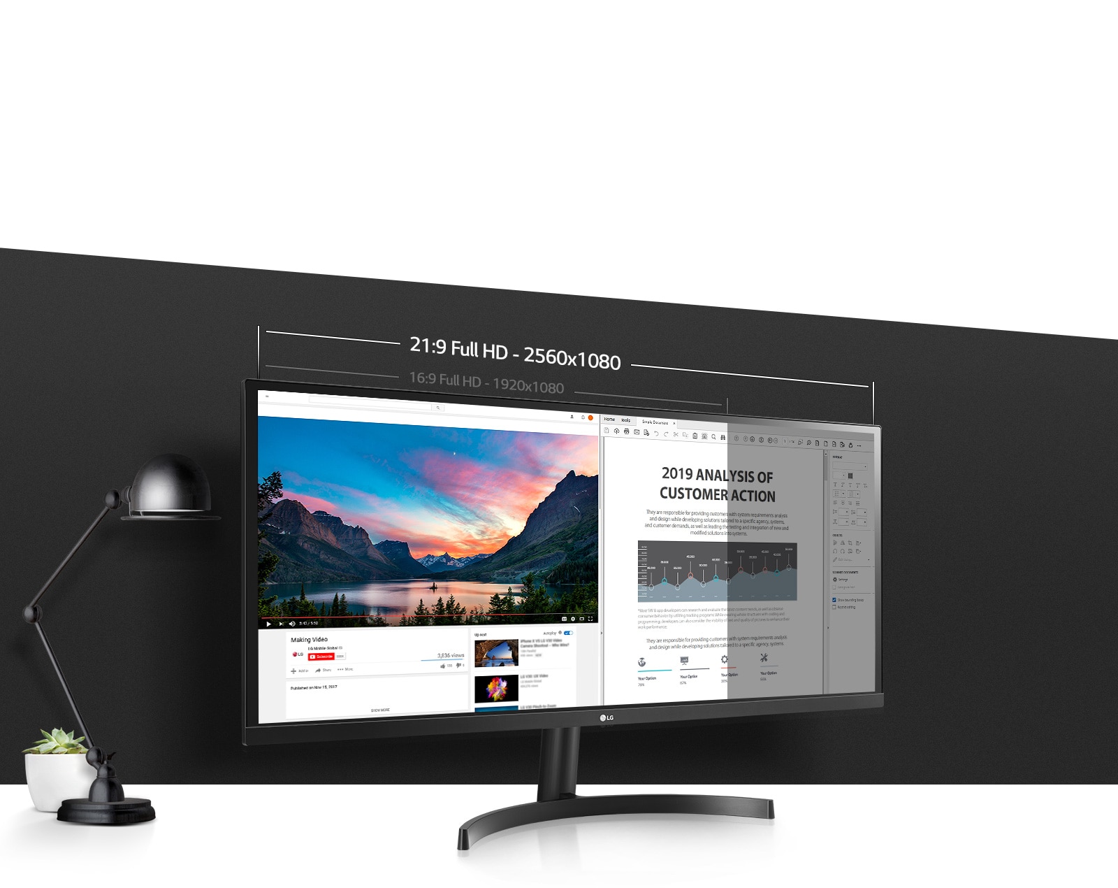 34'' 21:9 UltraWide™ fuld HD IPS LED-skærm