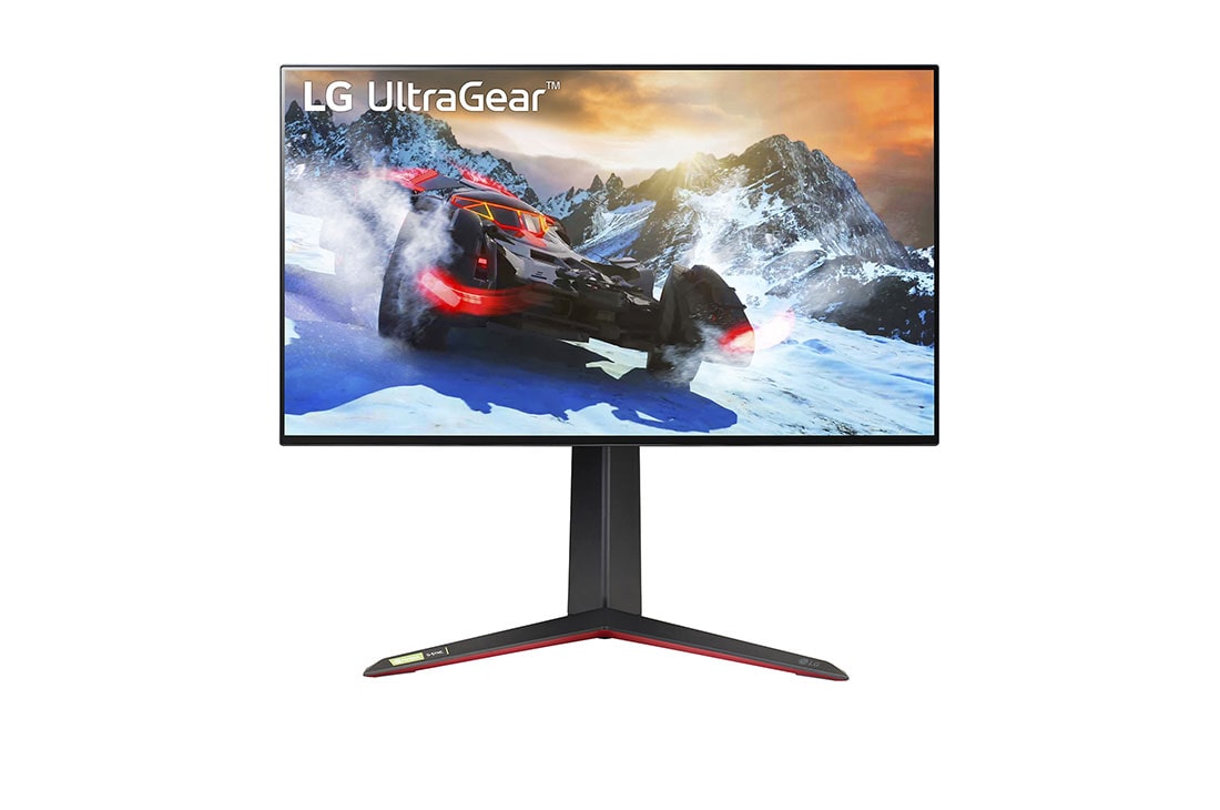 LG 27'' UHD 4K UltraGear™ Nano IPS 1ms (GtG) Gaming Monitor understøttet 4K og 120 Hz fra HDMI 2.1, Vist forfra, 27GP950-B