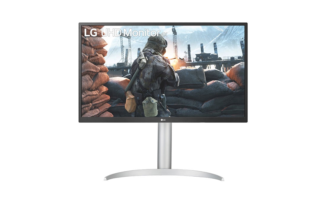 LG 27'' UHD 4K (3840x2160) IPS-skærm med USB Type-C™, vist forfra, 27UP550P-W