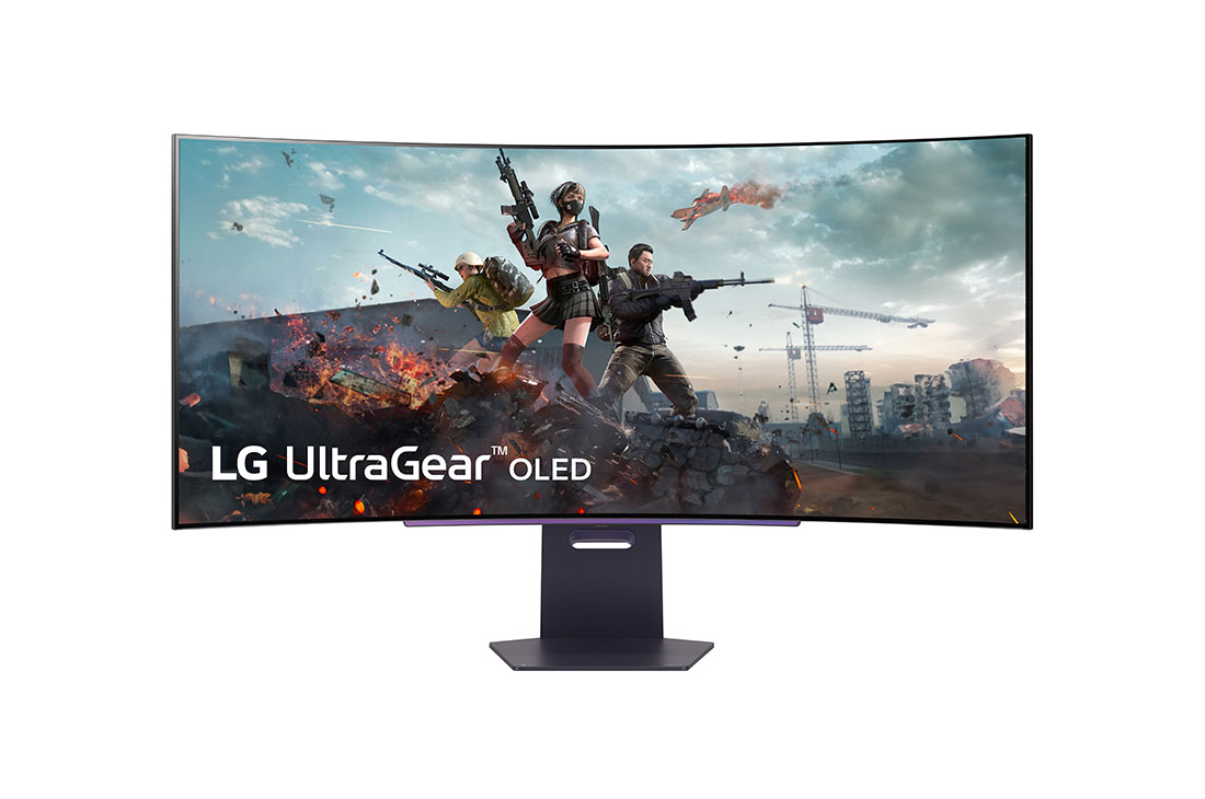 LG 45'' UltraGear™ OLED kurvet gaming-skærm | 800R, DisplayHDR True Black 400, 240 Hz, 0,03 ms (GtG), Visning forfra, 45GS95QE-B