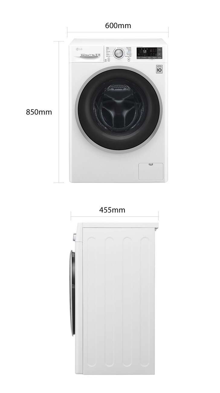 1-7 kg / 1-4 kg Slim Vaskemaskine / tørretumbler med Steam, 6 Motion Direct Drive og Wi-Fi | LG Danmark