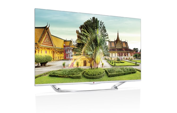 LG Metalfarvet 42'' SMART TV i Cinema Screen-design med hvide detaljer og Magic Remote, 0,9 GHz dual core-processor og 1,25 GB RAM. Cinema 3D, Wi-Fi og DLNA. , 42LA740V