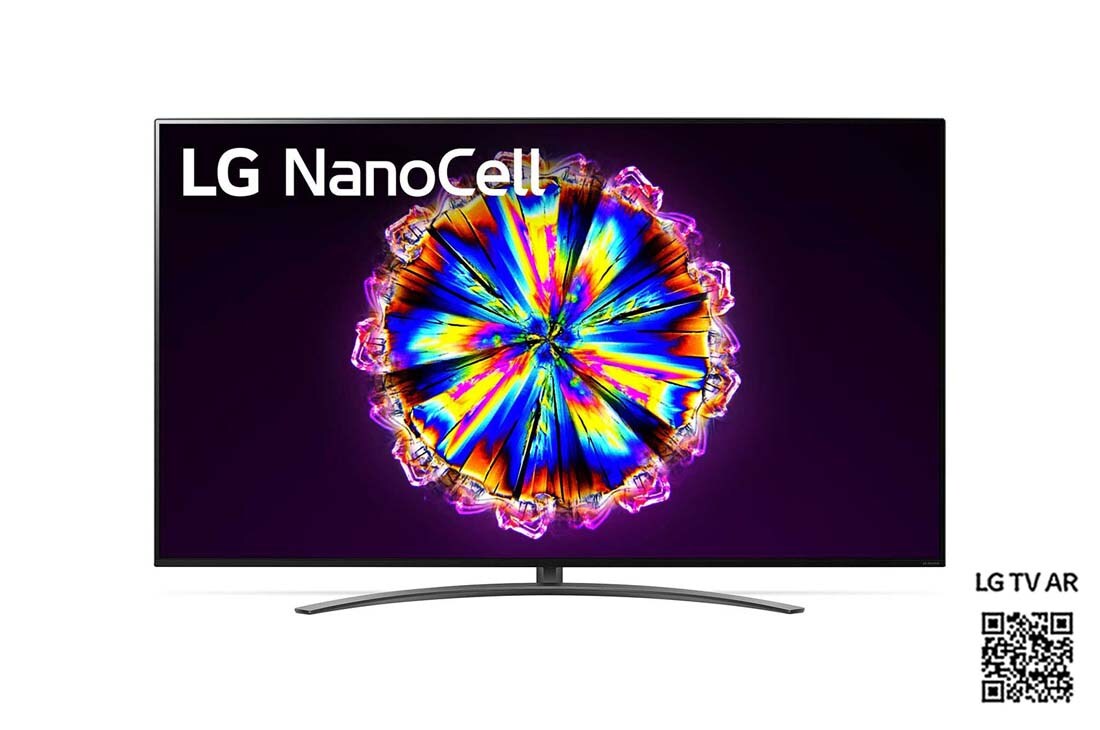 LG 4K NanoCell TV, set forfra med indlejret billede, 86NANO916NA