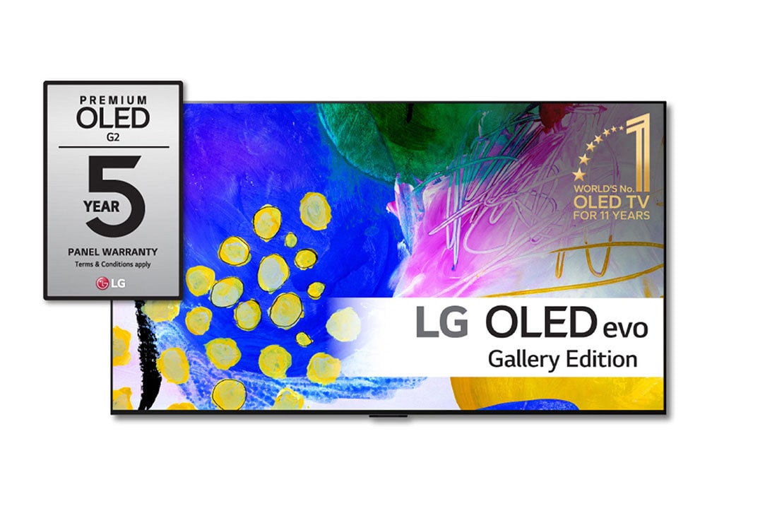 LG 77'' OLED G2 - OLED evo Gallery Edition 4K Smart TV - OLED77G26LA, vist forfra, OLED77G26LA