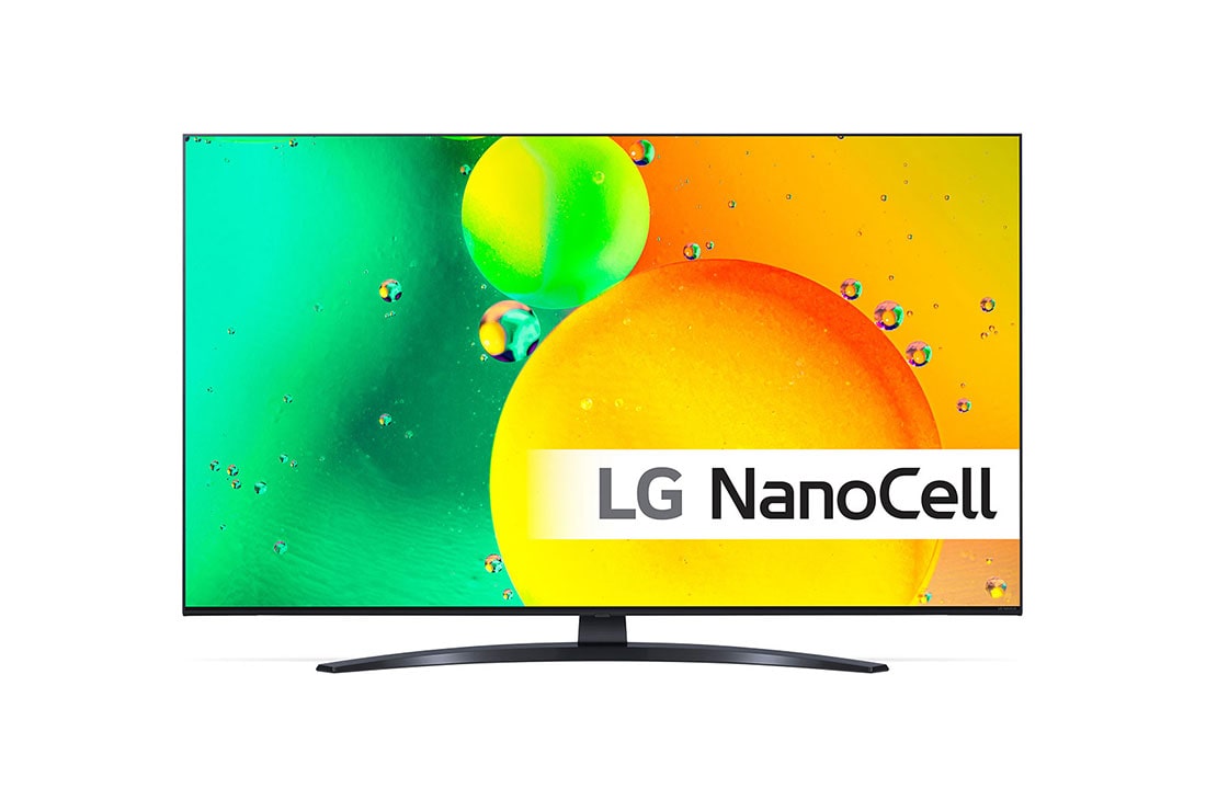 LG 43'' NANO 76 - NanoCell 4K Smart TV - 43NANO766QA, LG NanoCell TV vist forfra, 43NANO766QA