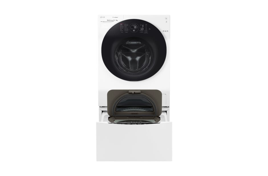 LG 1-12 kg / 1-8 kg LG TWINWash™ med True Steam™ & 6 Motion Direct Drive. Kombineret vask/tørring med Wi-Fi og Miniwash, FH6G1BCH2NW