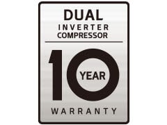 Le logo Garantie 10 ans du DUAL Inverter.