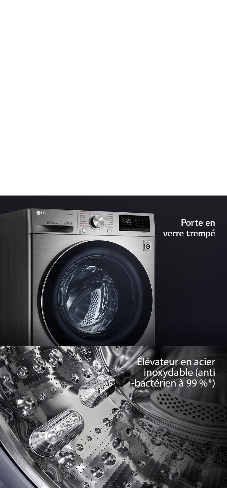 LG Lave-linge, 10,5 kg, AI DD®, Steam