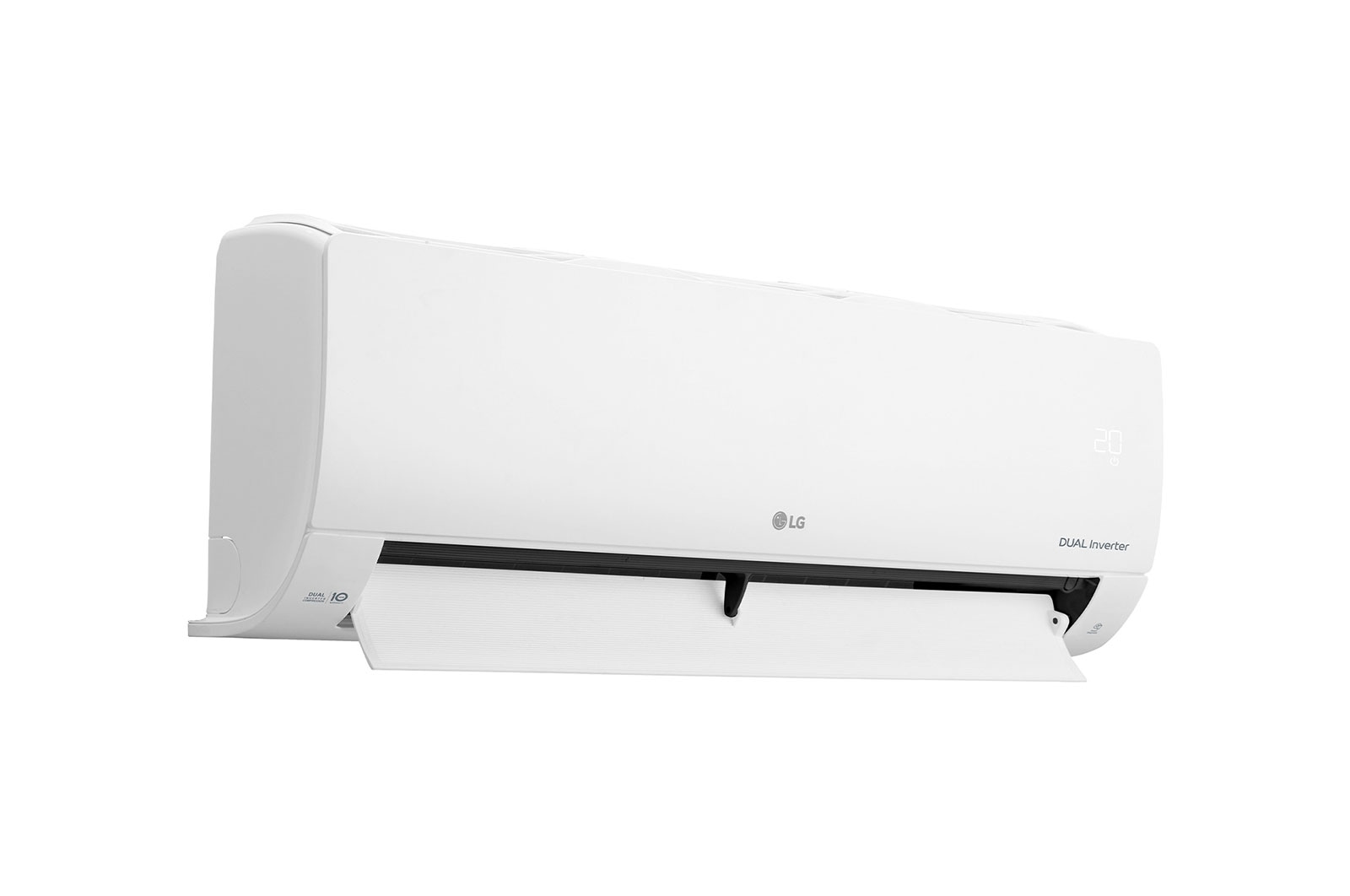 LG DUAL COOL | T3 | DUAL Inverter Compressor™ | 12 K BTU/h | Economie d’énergie | Refroidissement rapide | Wifi | Nettoyage automatique |  Silencieux, LG WIN12ALG Left View Open , DUAL12AT3