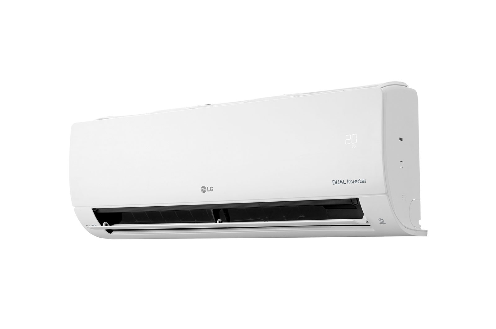 LG DUAL COOL | T3 | DUAL Inverter Compressor™ | 12 K BTU/h | Economie d’énergie | Refroidissement rapide | Wifi | Nettoyage automatique |  Silencieux, LG WIN12ALG Right View Open , DUAL12AT3