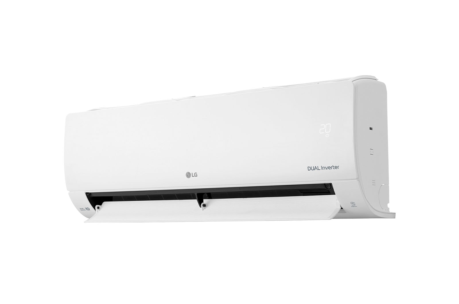 LG DUAL COOL | T3 | DUAL Inverter Compressor™ | 12 K BTU/h | Economie d’énergie | Refroidissement rapide | Wifi | Nettoyage automatique |  Silencieux, LG WIN12ALG Right View Open 60 degree, DUAL12AT3