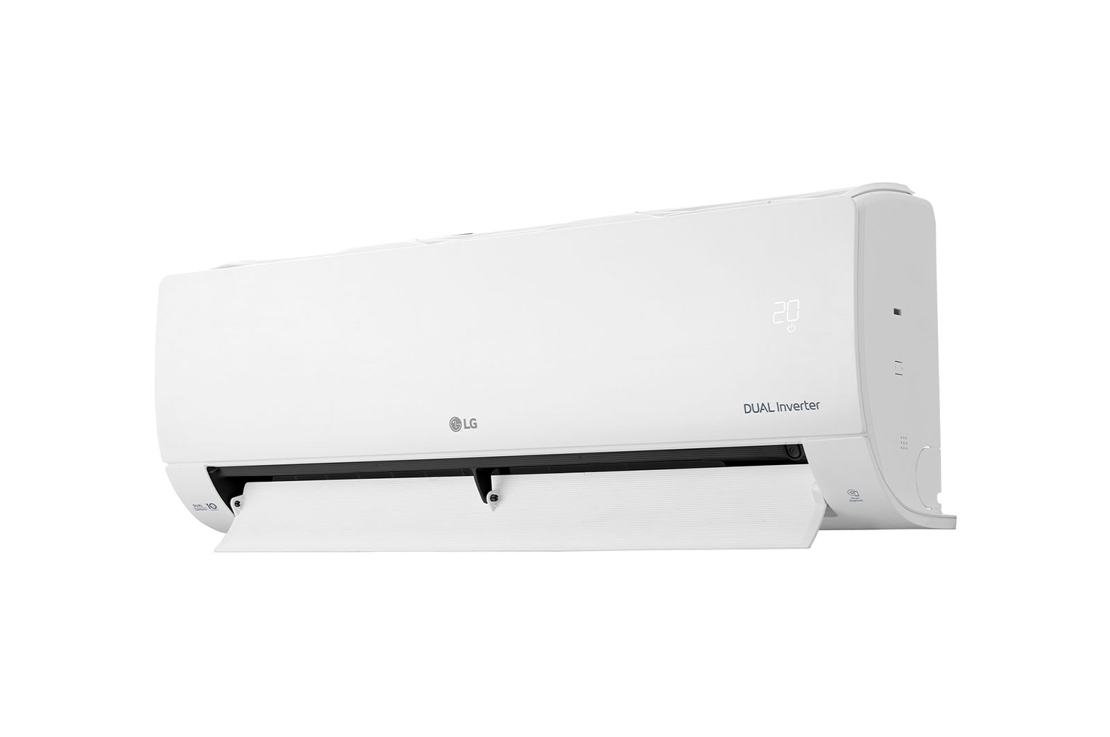 LG DUAL COOL | T3 | DUAL Inverter Compressor™ | 12 K BTU/h | Economie d’énergie | Refroidissement rapide | Wifi | Nettoyage automatique |  Silencieux, LG WIN12ALG Right View Open 30 degree, DUAL12AT3