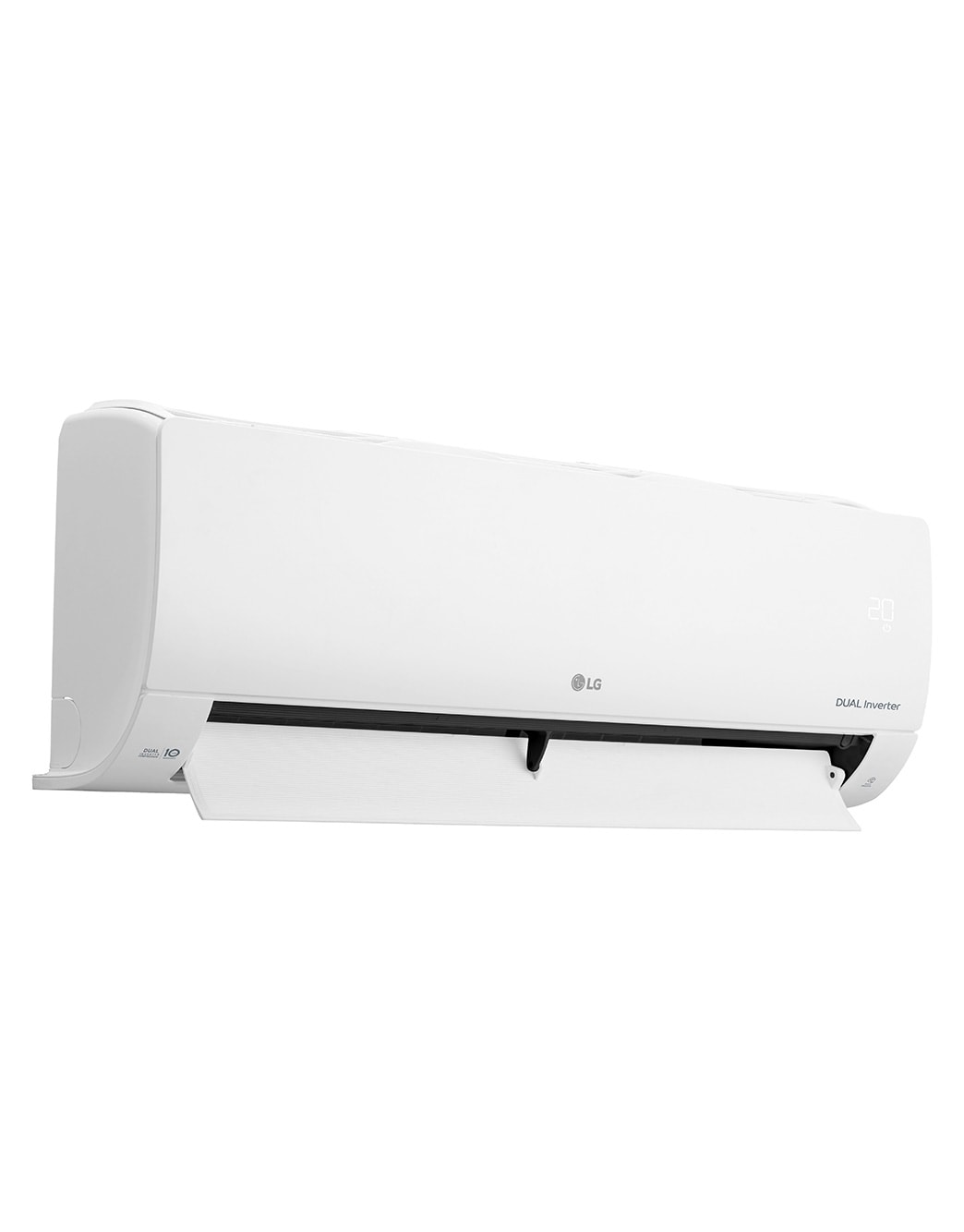 LG DUAL COOL | T3 | DUAL Inverter Compressor™ | 12 K BTU/h | Economie d’énergie | Refroidissement rapide | Wifi | Nettoyage automatique |  Silencieux, LG WIN12ALG Left View Open , DUAL12AT3