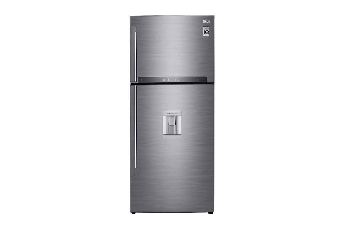 LG Réfrigérateur à compartiment congélateur supérieur de 471 l avec refroidissement de porte, LINEAR Cooling™ et HygieneFresh+™, front , GL-F502HLHL