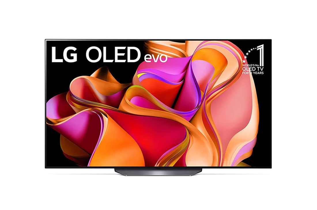 LG OLED Smart TV CS3 | 65 pouces | 4K Processeurs IA a9 Gen6 | ThinQ AI | Télécommande magique | HDR | webOS, Vue avant du LG OLED avec l’emblème 10 Years World No.1 OLED affiché à l’écran., OLED65CS3VA