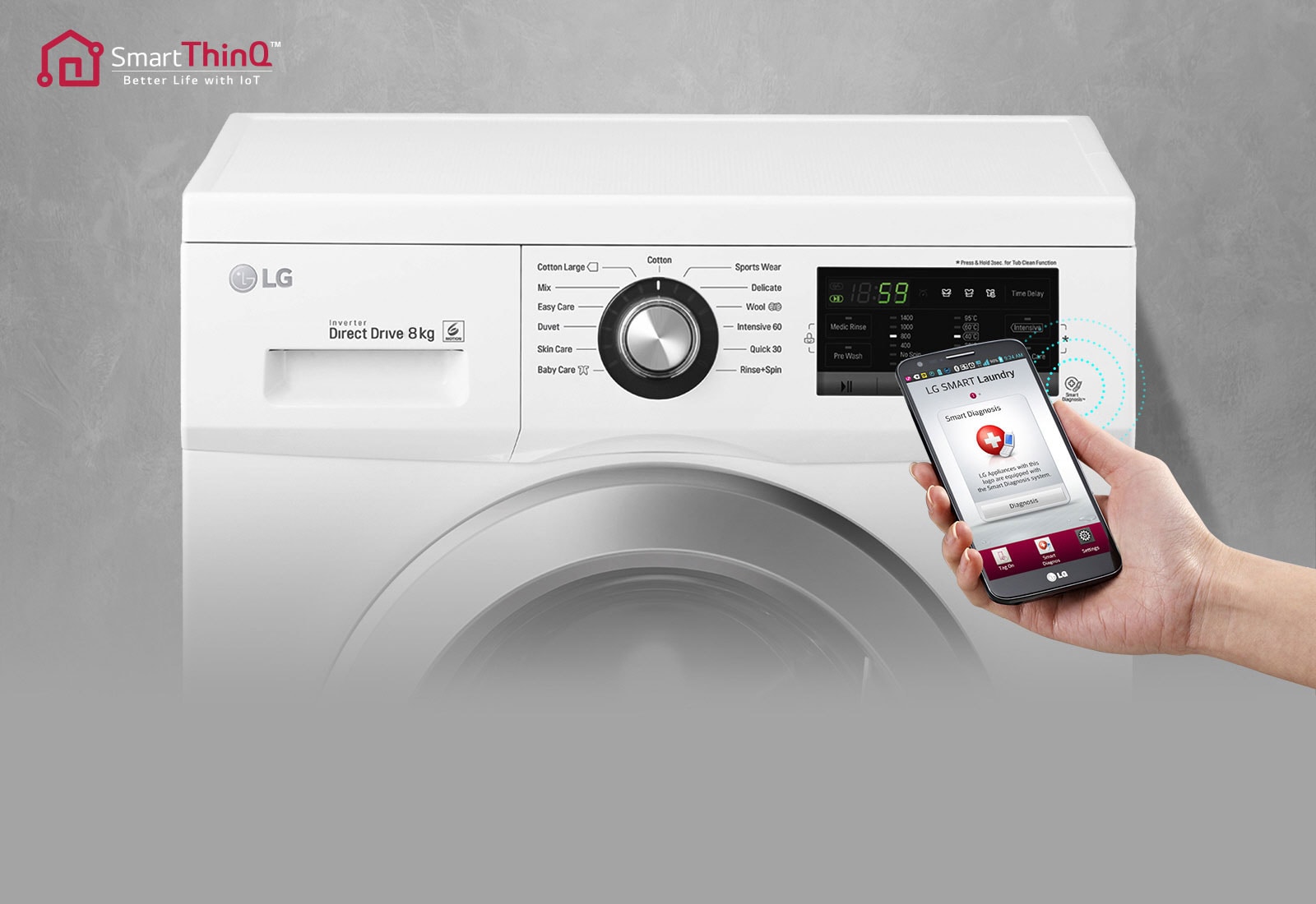 Lg 8 5kg 6 Motion Dd Washing Machine With Smart Diagnosis Technology Lg East Africa