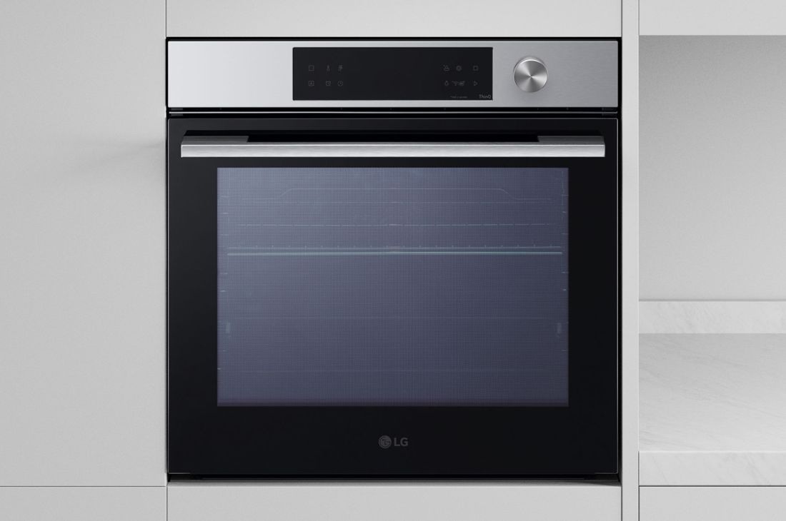 LG InstaView Oven | 76 Litres | InstaView™ | EasyClean™ | LG ThinQ™ | Silver, Front view, WSED7613S