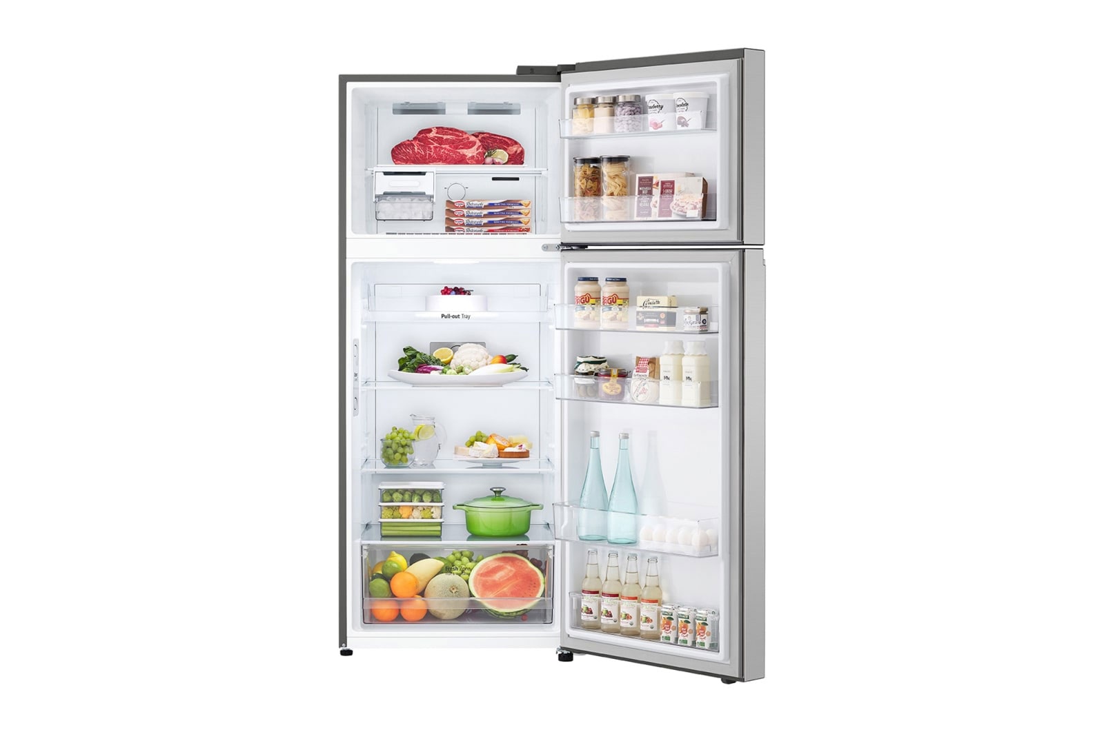 LG 395(L) | Top Freezer Refrigerator |Smart Inverter Compressor | LinearCooling™ | DoorCooling+™, GL-B492PLGB