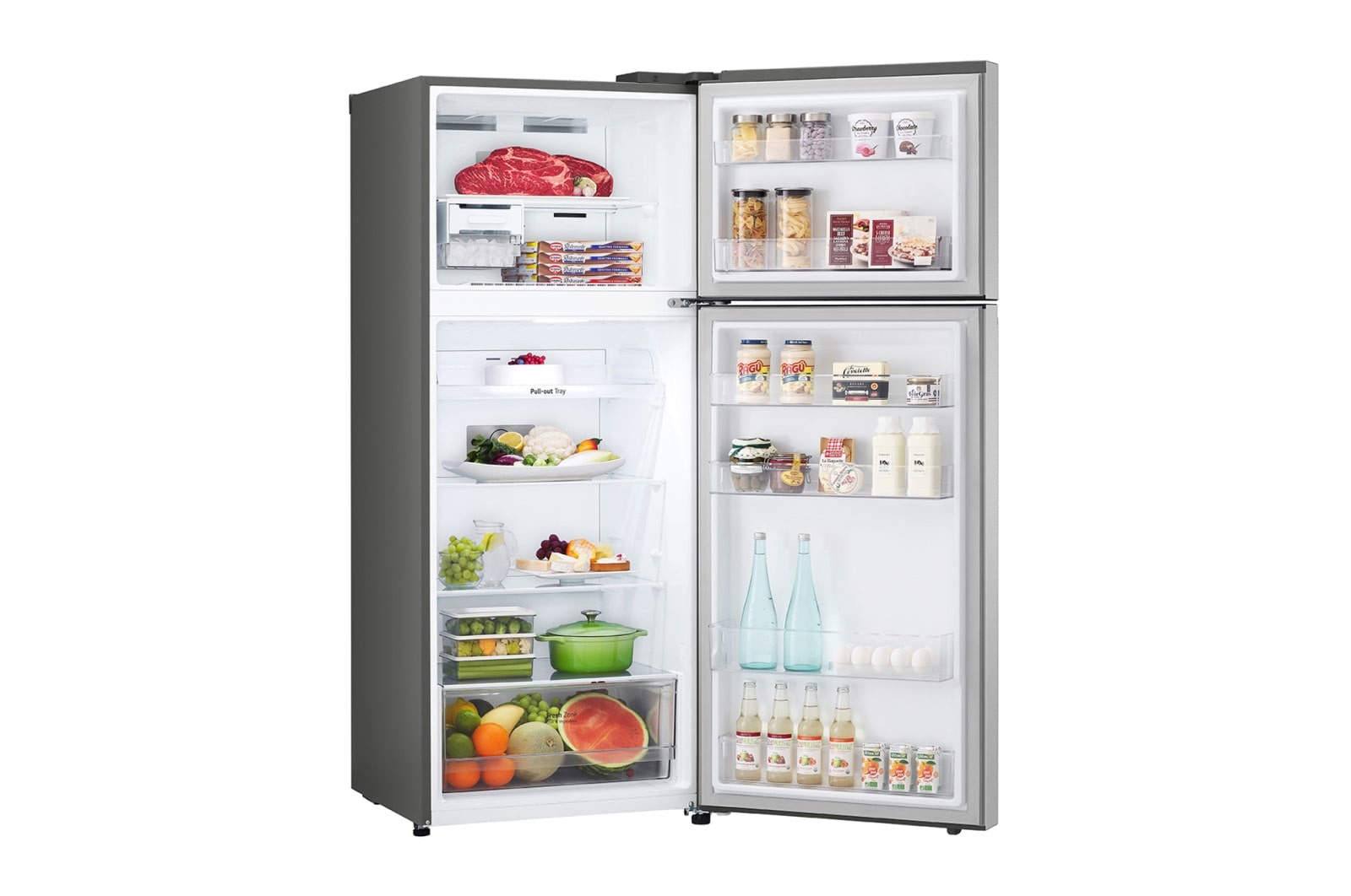 LG 395(L) | Top Freezer Refrigerator |Smart Inverter Compressor | LinearCooling™ | DoorCooling+™, GL-B492PLGB