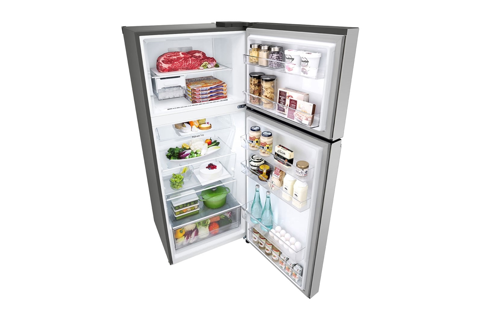 LG 395(L) | Top Freezer Refrigerator |Smart Inverter Compressor | LinearCooling™ | DoorCooling+™, GL-B492PLGB