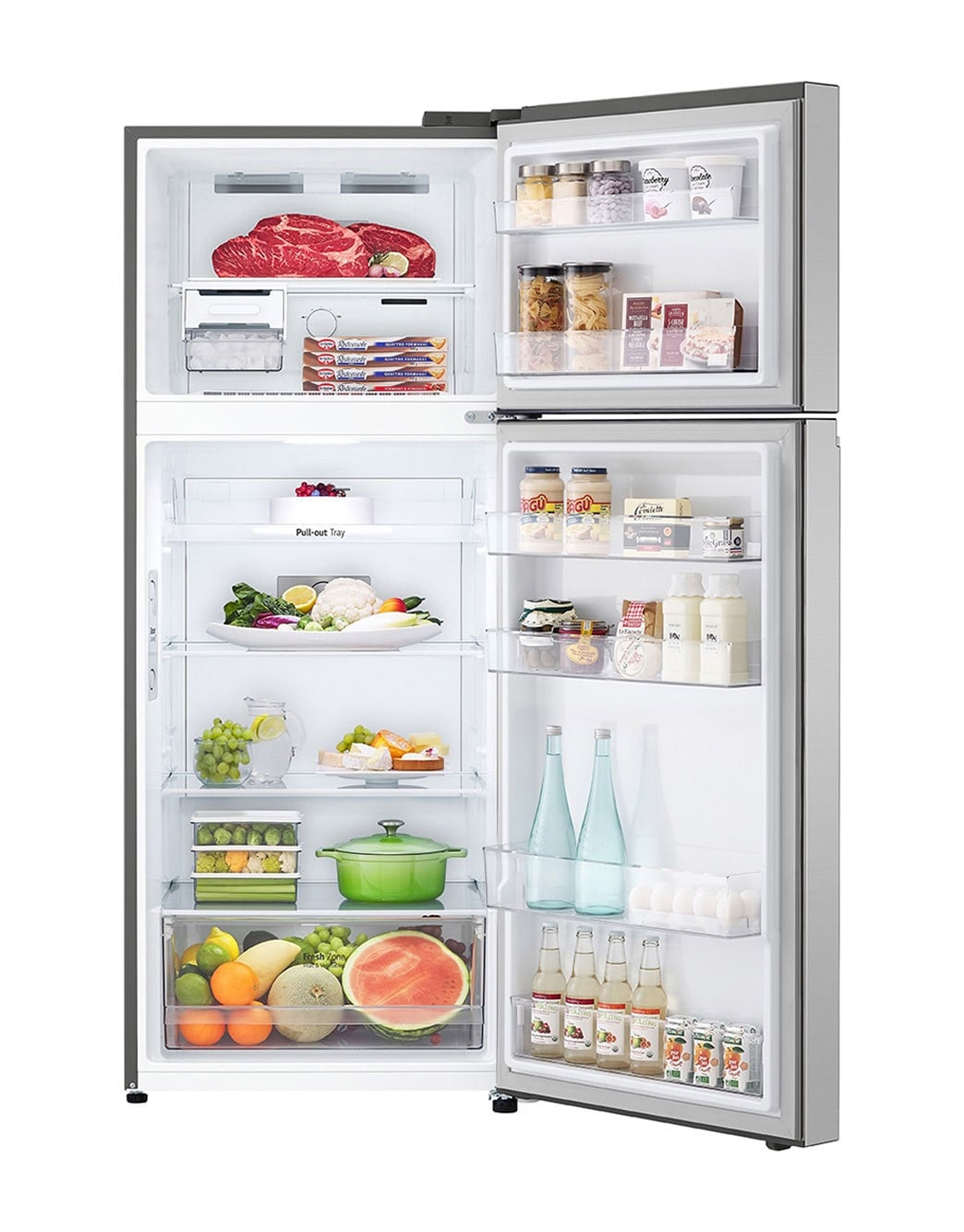 LG 395(L) | Top Freezer Refrigerator |Smart Inverter Compressor | LinearCooling™ | DoorCooling+™, GL-B492PLGB