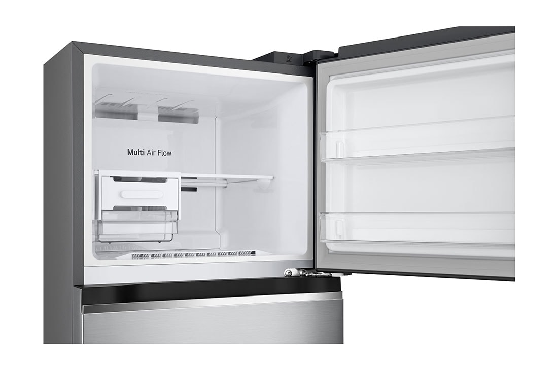 LG GV-B212PLGB Refrigerator: Efficient Cooling, top freezer opened with moving ice maker attached, GV-B212PLGB, thumbnail 5