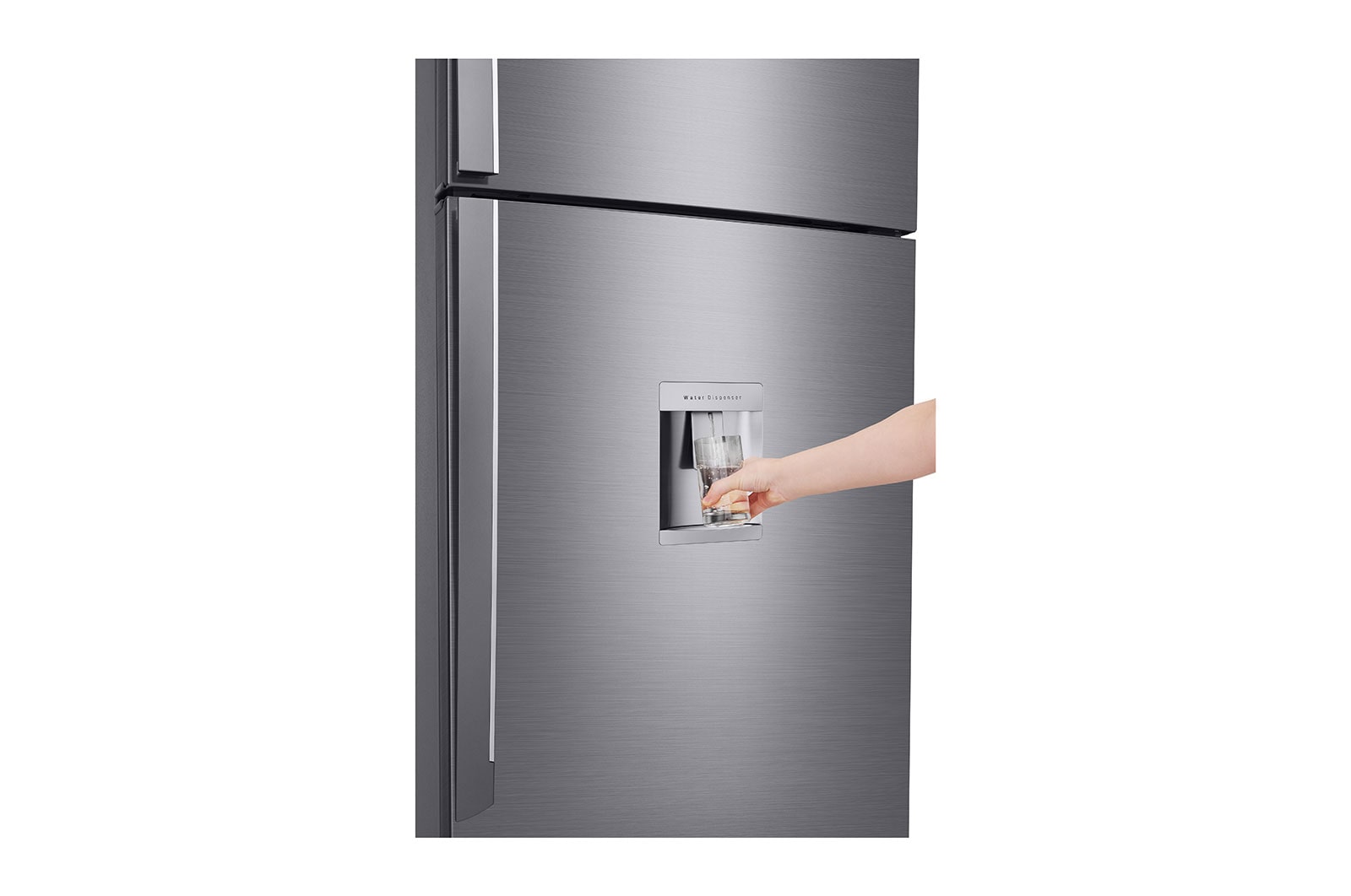 LG 438(L) | Top Freezer Refrigerator | Smart Inverter Compressor | Water Dispenser | NatureFRESH™ | LinearCooling™, water dispenser view, GL-T652HLCM