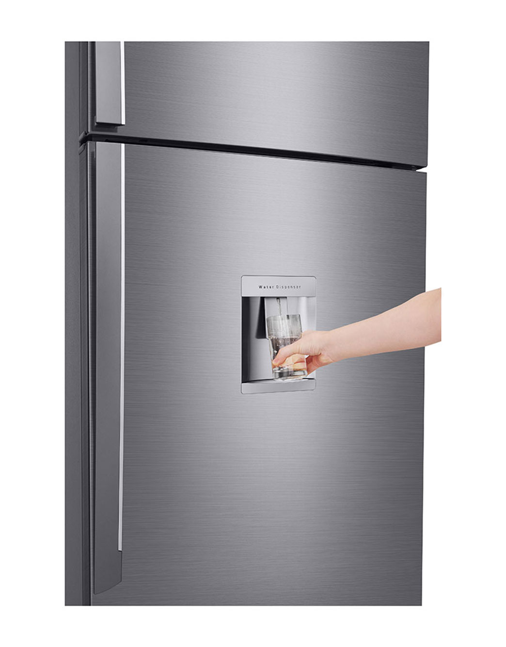 LG 438(L) | Top Freezer Refrigerator | Smart Inverter Compressor | Water Dispenser | NatureFRESH™ | LinearCooling™, water dispenser view, GL-T652HLCM