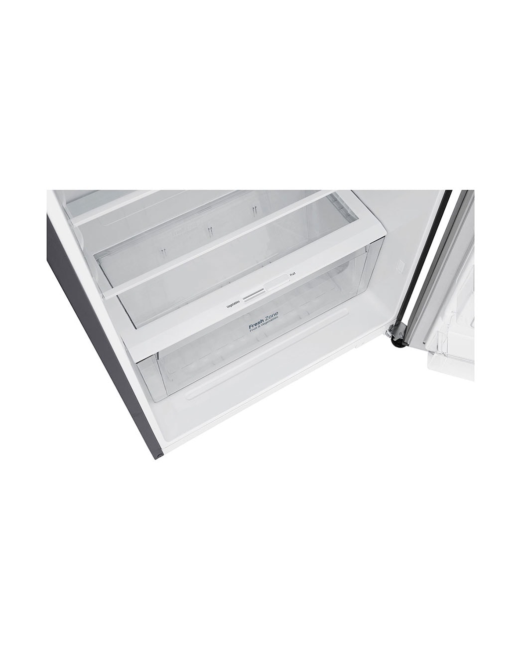 LG 438(L) | Top Freezer Refrigerator | Smart Inverter Compressor | Water Dispenser | NatureFRESH™ | LinearCooling™, Drawer view without food, GL-T652HLCM